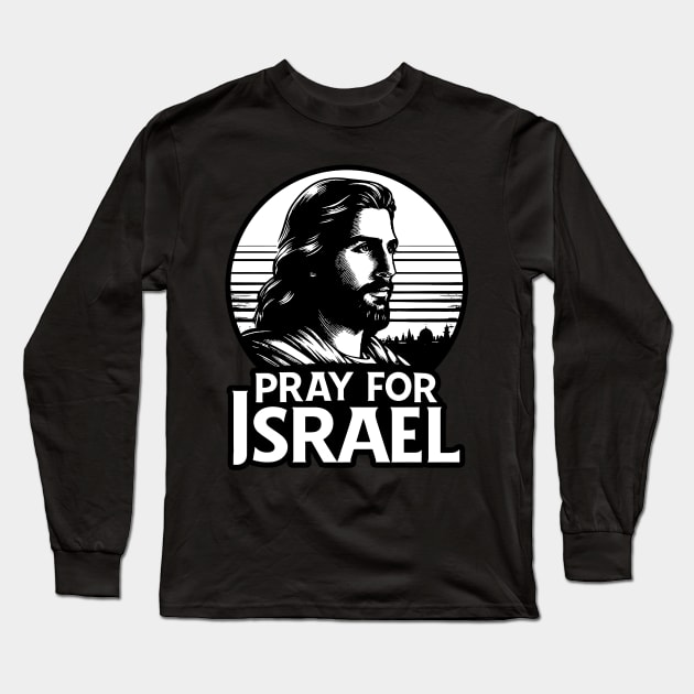 Pray For Israel Long Sleeve T-Shirt by Plushism